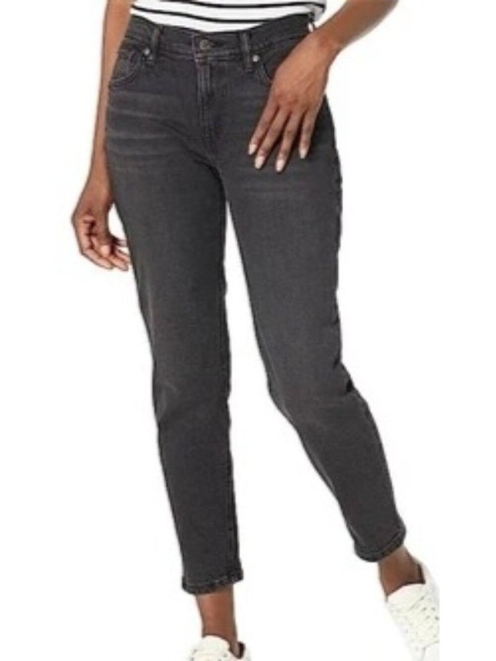 NWT Lauren Ralph Lauren Women's Jeans 4P Black Light wash Relaxed Taper Stretch